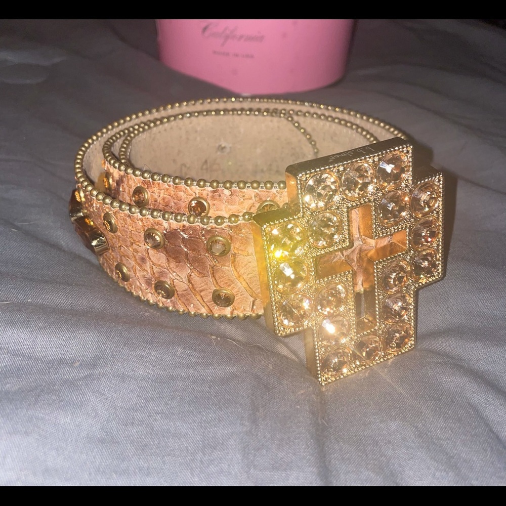 BB Simon gold snakeskin icy belt